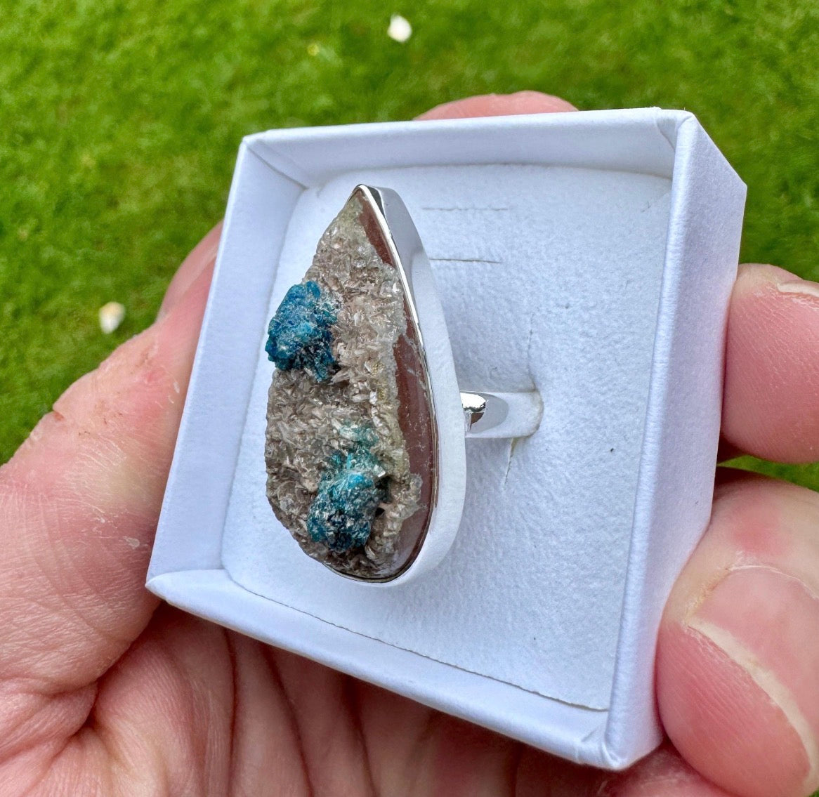 925 Sterling Silver Cavansite Ring