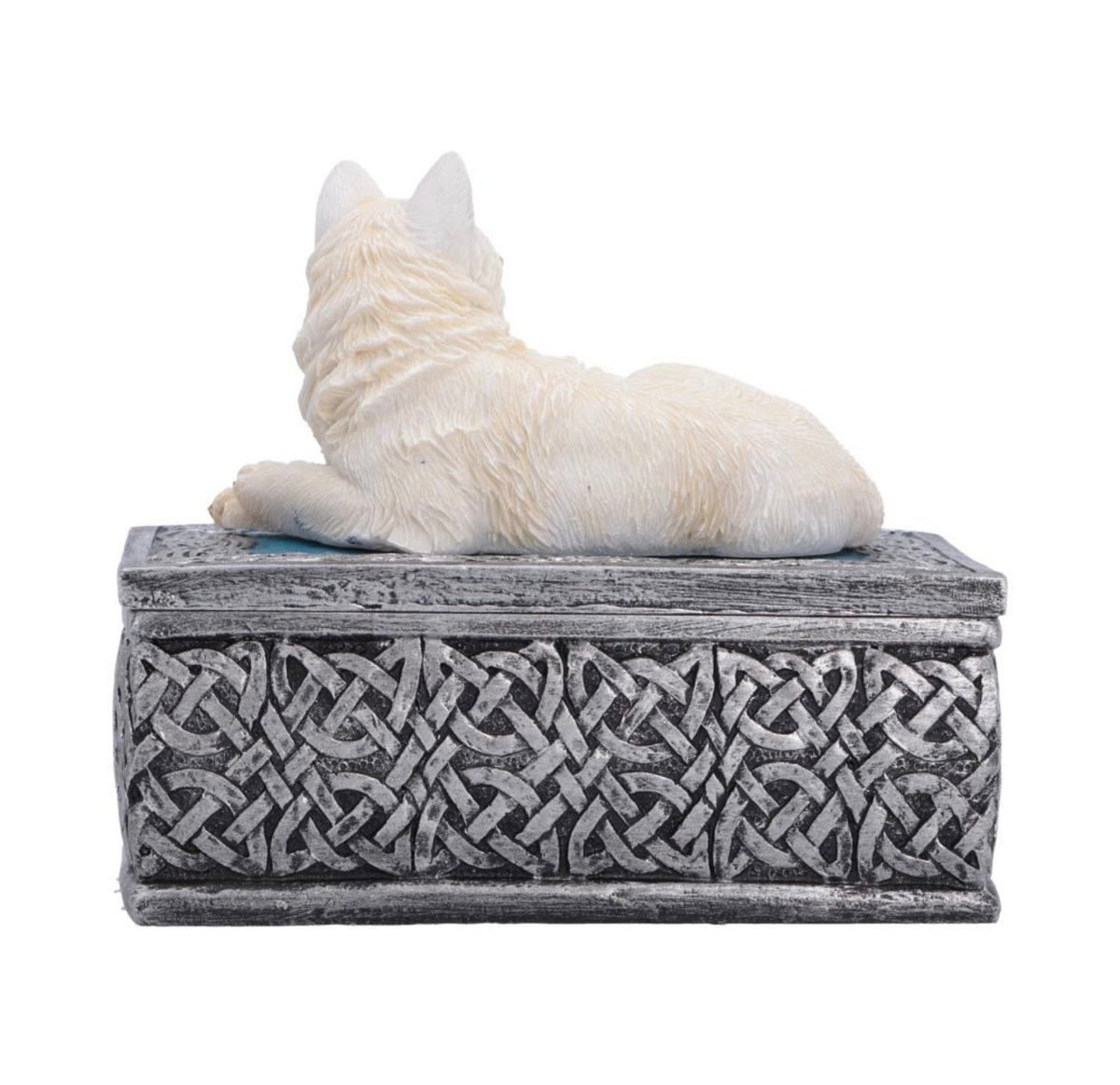 Ghost Wolf Box Resin Trinket Pot 10cm