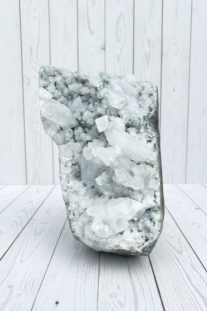 Apophyllite, Calcite & Chalcedony Zeolite Standing Statement Piece 5KG
