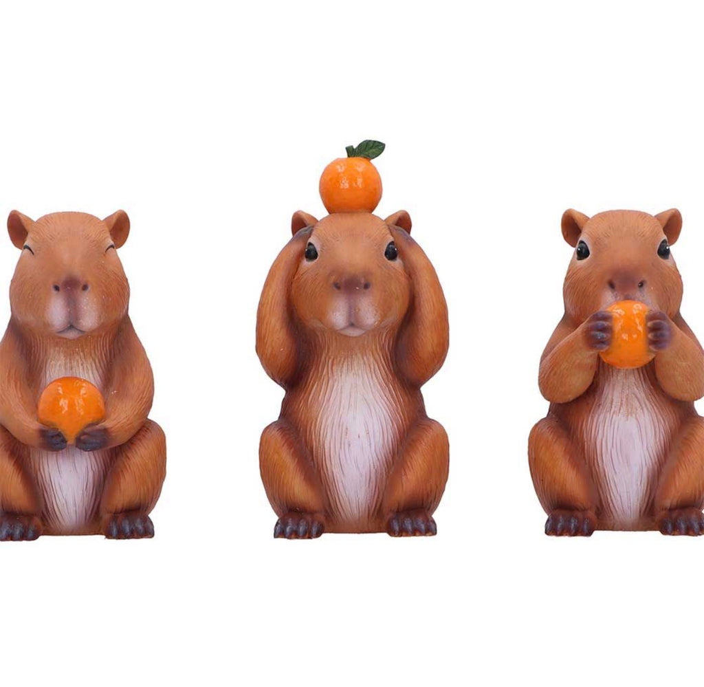 Three Wise Capybaras See No Evil Set 8.5cm