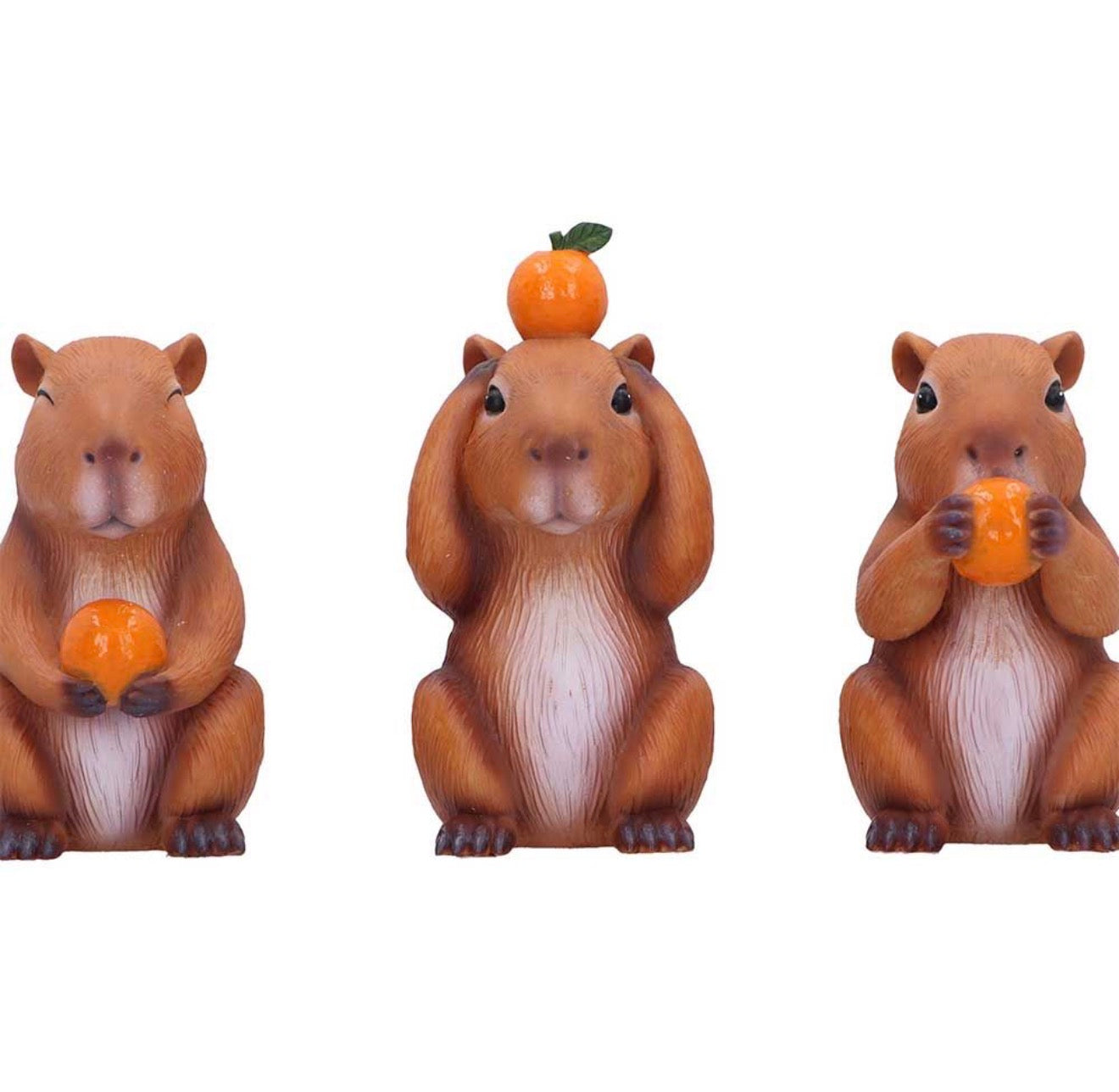 Three Wise Capybaras See No Evil Set 8.5cm