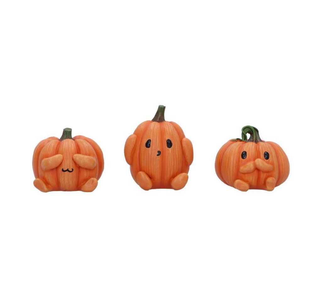 Three Wise Pumpkins See No Evil Set 8cm
