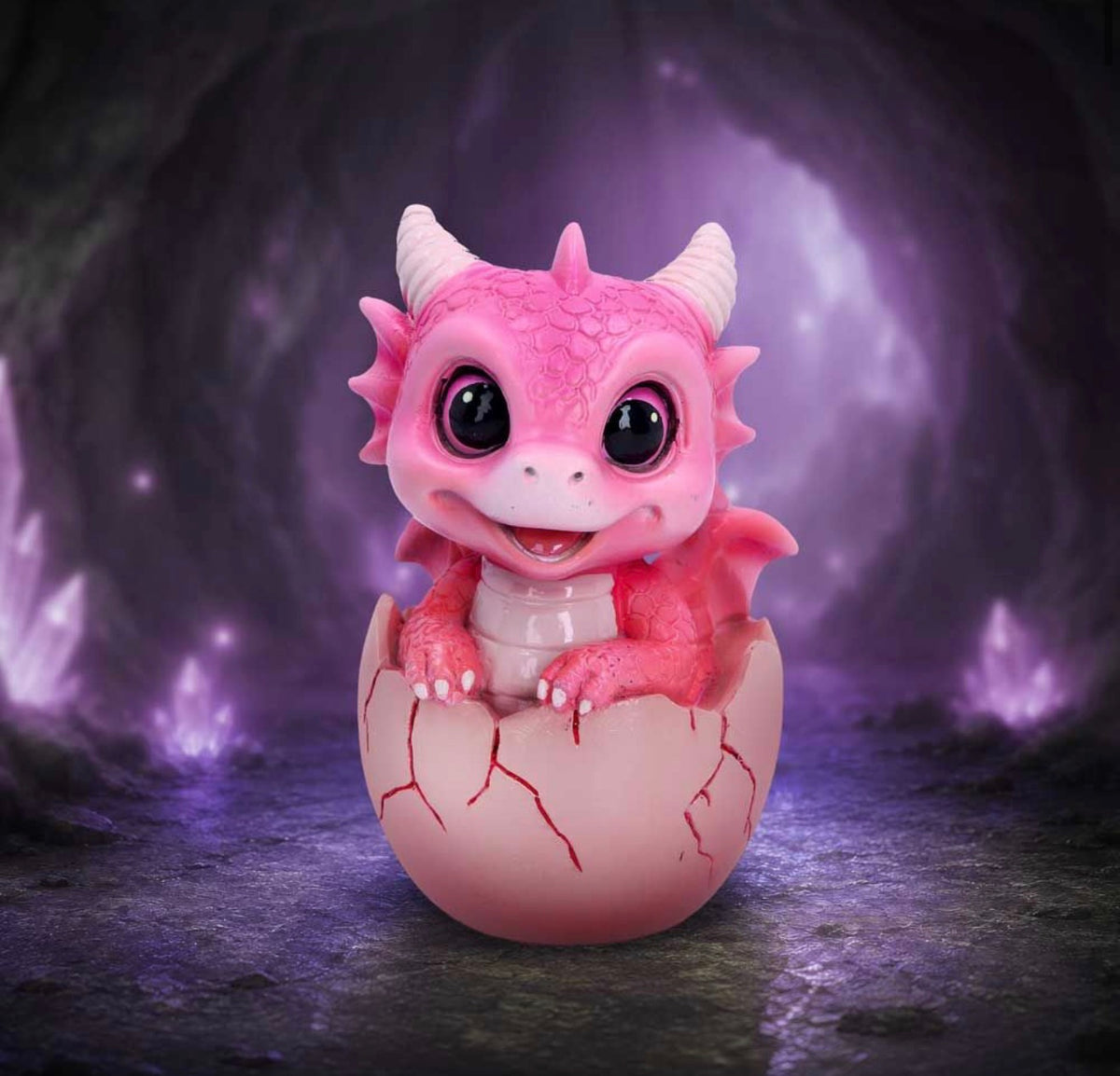 Shellbound (Pink) Baby Dragon in Egg Ornament 8.6cm