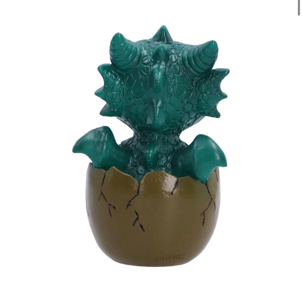 Shellbound (Green) Baby Dragon in Egg Ornament 9.1cm