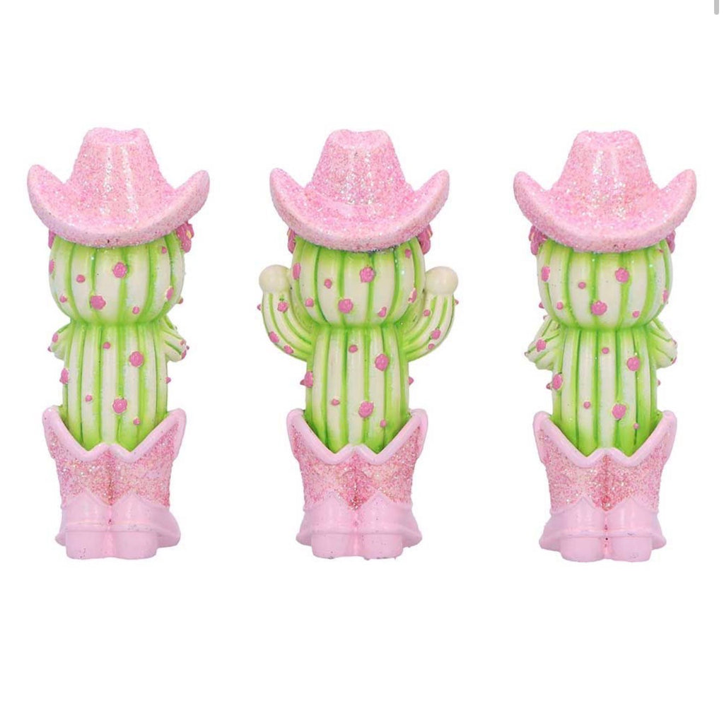 Three Wise Cacti See No Evil Set 9.5cm