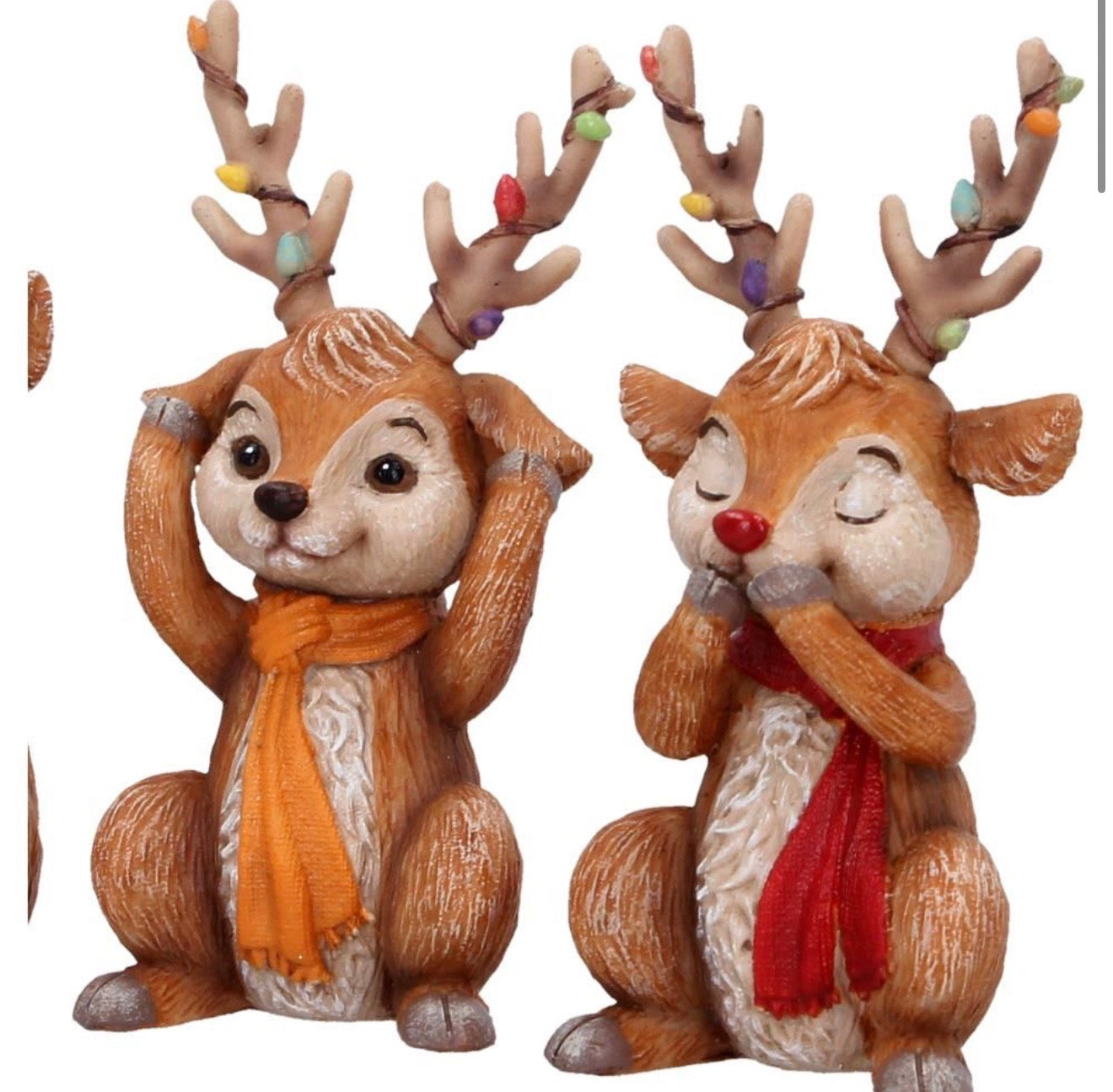 Three Wise Reindeer See No Evil Set 10.3cm