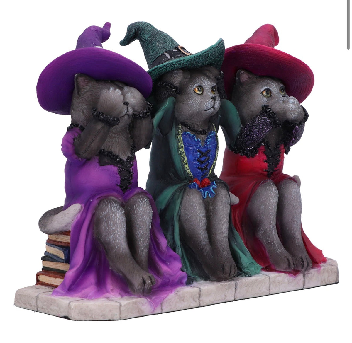 Three Wise Witchy Kittys See No Evil Witch Cats 15.3cm