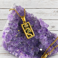 18KT Gold Plated Stainless Steel “ The Magician “ Tarot Card Necklace