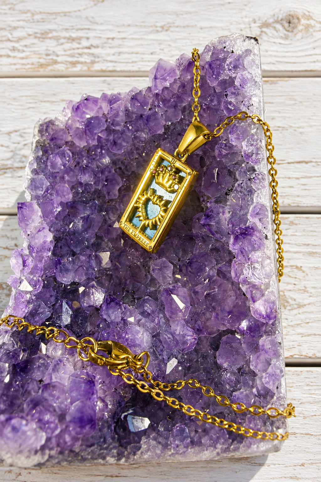 18KT Gold Plated Stainless Steel “ The Empress “ Tarot Card Necklace