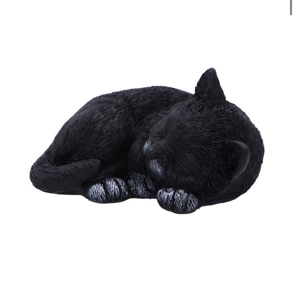 Feline Dream Sleeping Black Cat Ornament 11.5cm