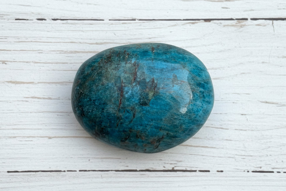 Blue Apatite Palmstone 98 grams NBAP06