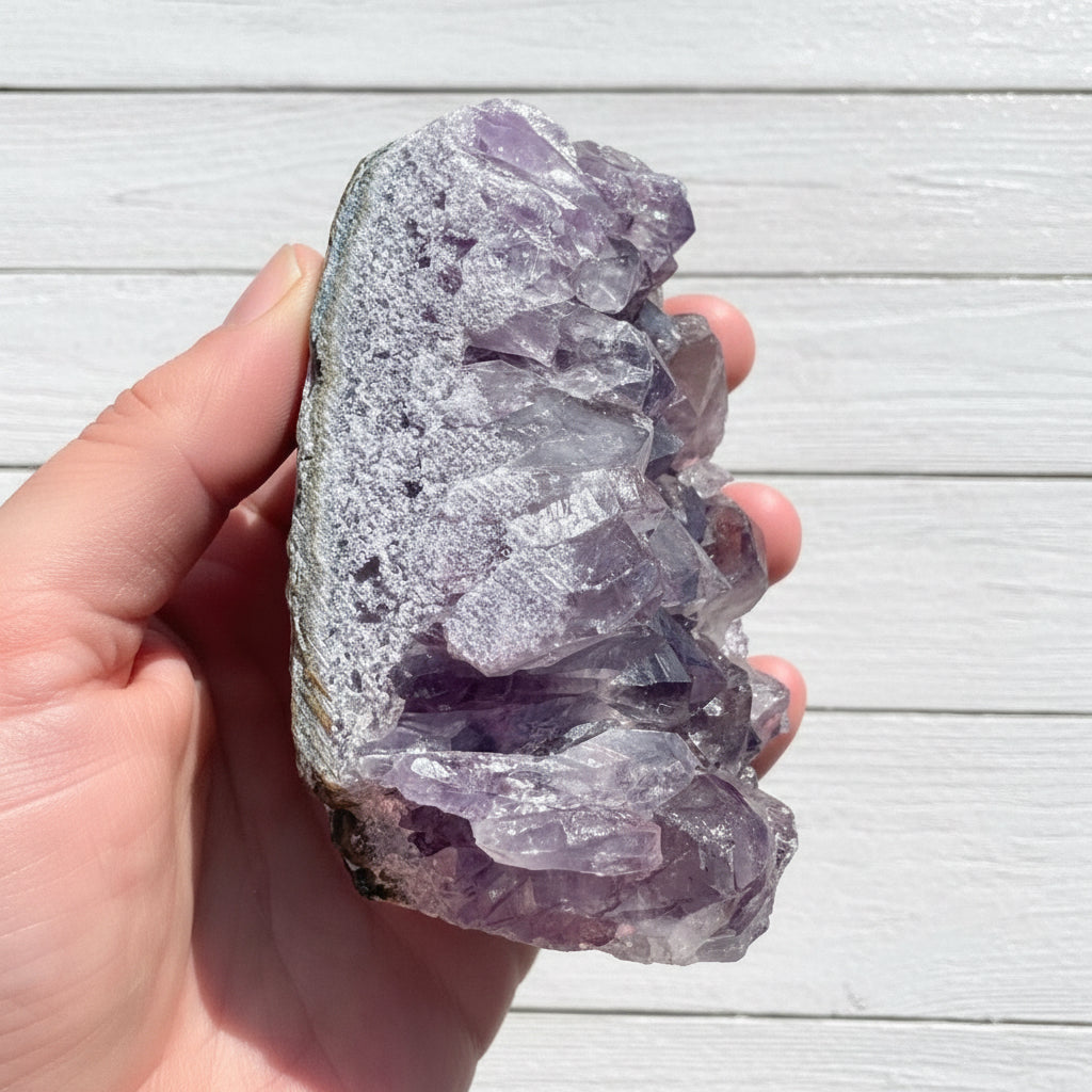 Amethyst Druzy Standing Cut Base 480 grams NSACB05