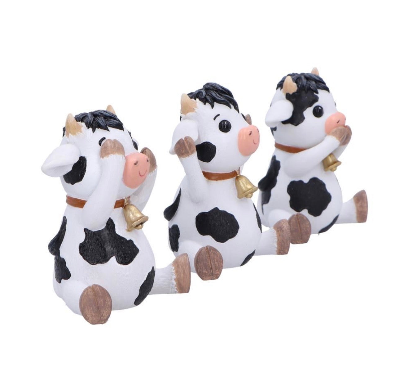 Three Wise Cows See No Evil Set 9cm