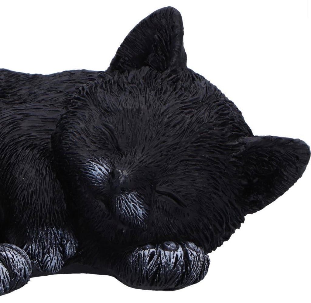 Feline Dream Sleeping Black Cat Ornament 11.5cm