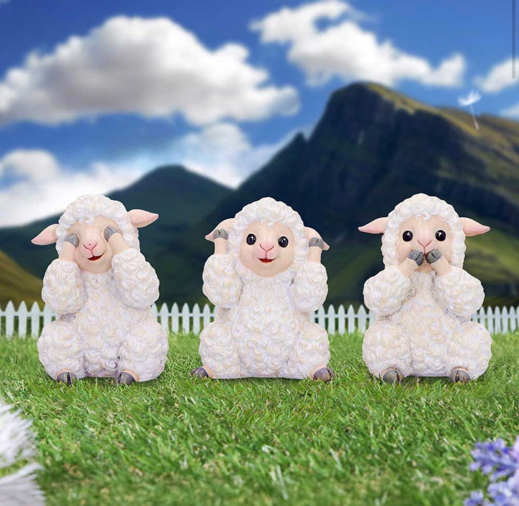 Three Wise Sheep See No Evil Set 8.5cm