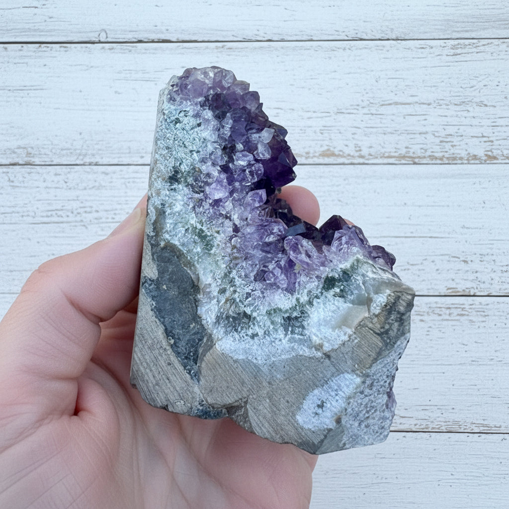 Amethyst Druzy Standing Cut Base 361 grams NPA08