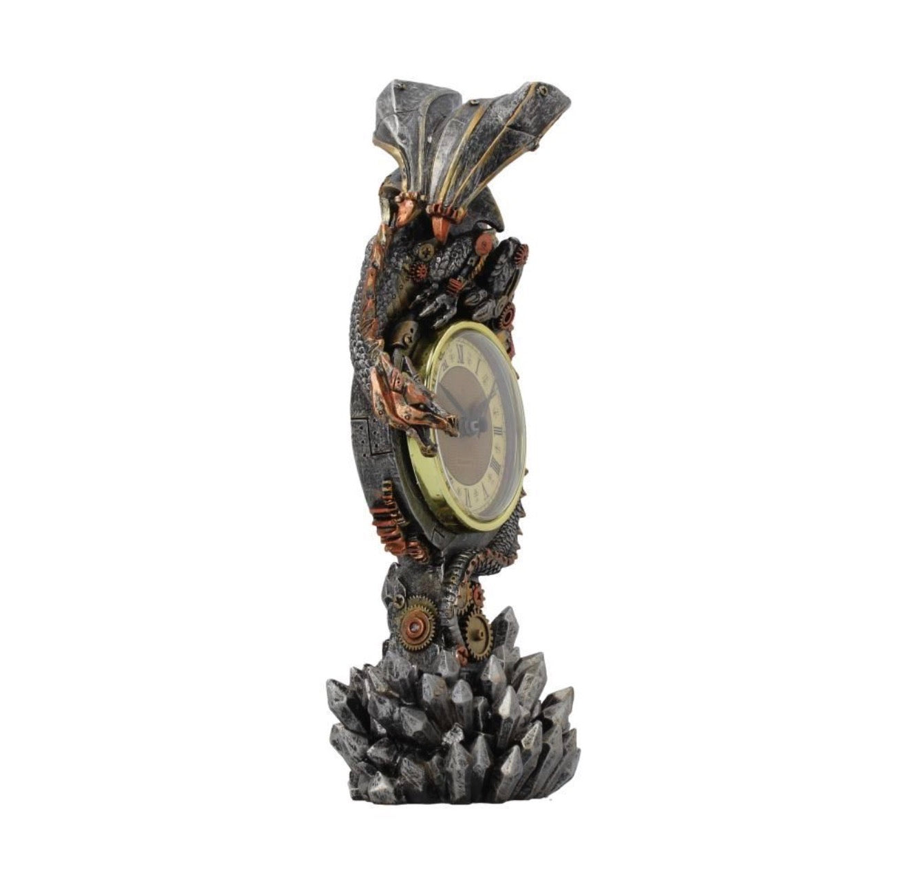 Clockwork Reign Steampunk Dragon Clock 28cm