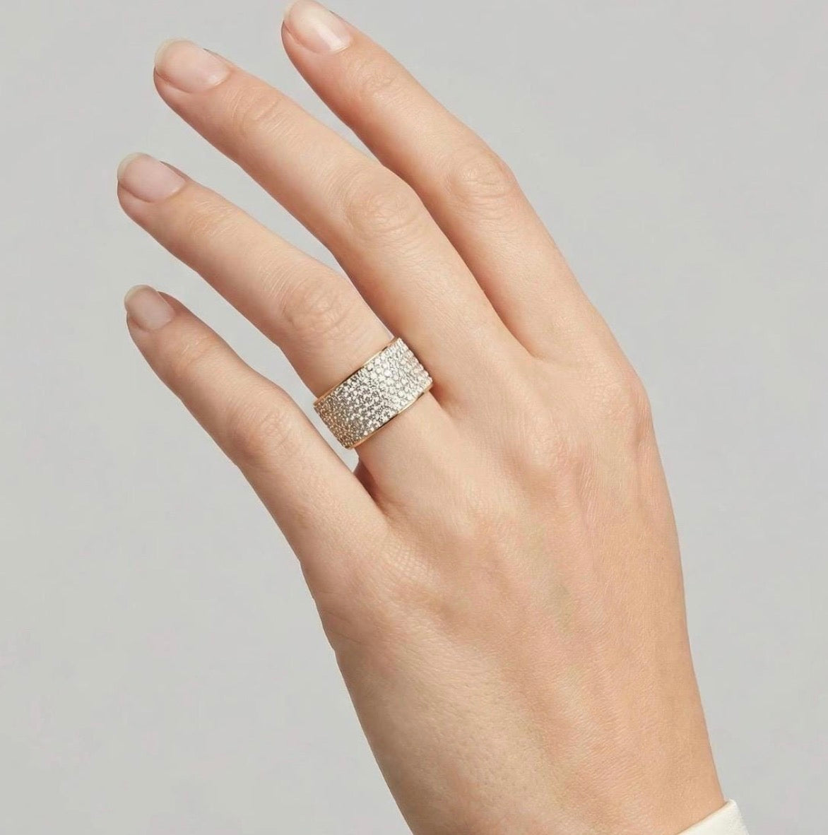 18KT Gold Plated Stainless Steel CZ Ring
