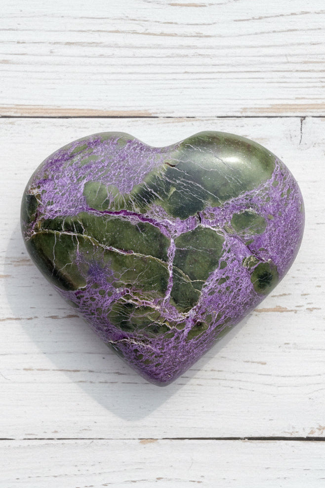 Atlantisite Stichtite Heart Crystal 114 grams AH02