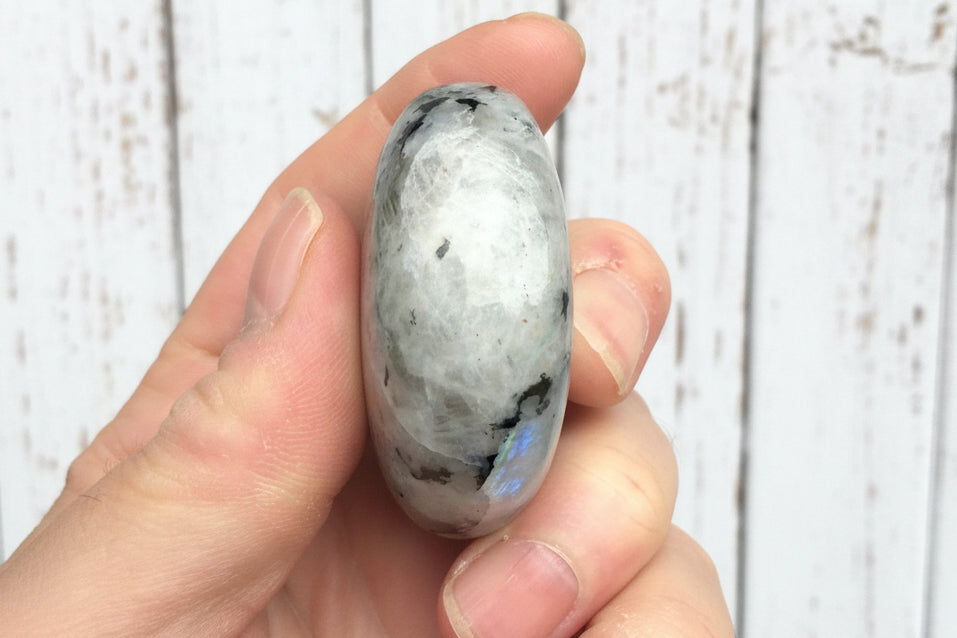 Rainbow Moonstone Palmstone 116 grams RMP05