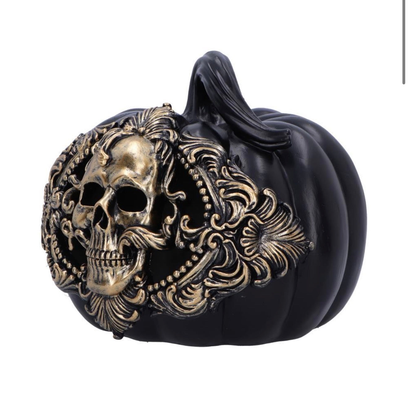 Baroque Harvest Pumpkin Skull Light Up Ornament 20cm