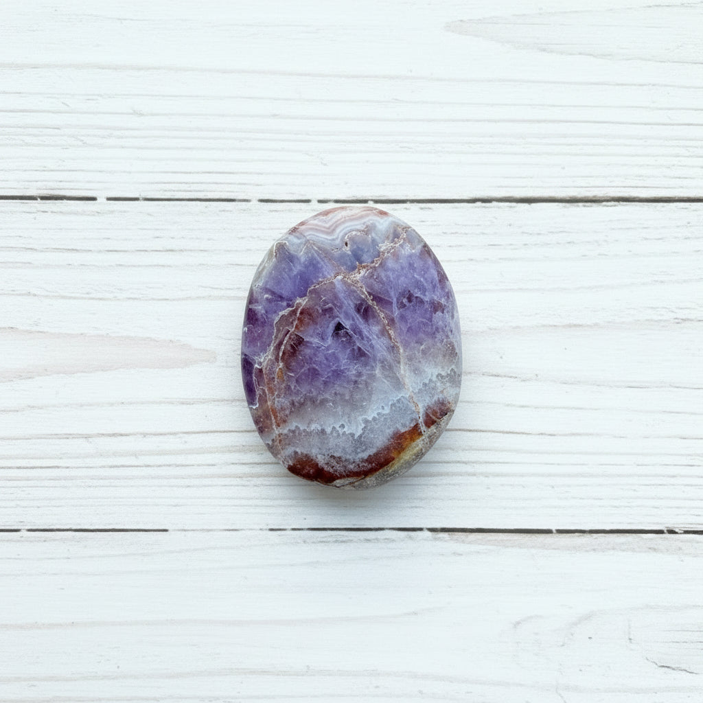 Mexican Amethyst Lace Agate Palmstone 58 grams ALAP05