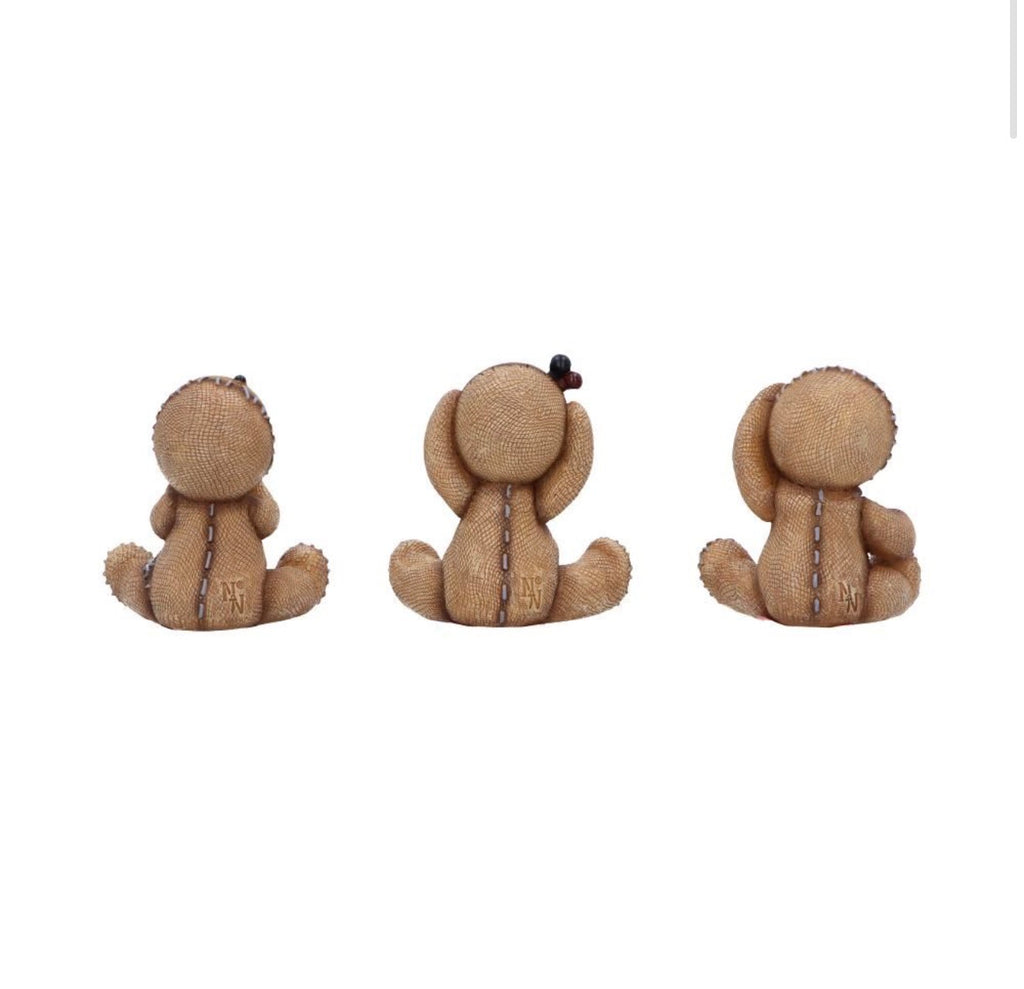 Three Wise Voodoo Dolls See No Evil Set 8cm