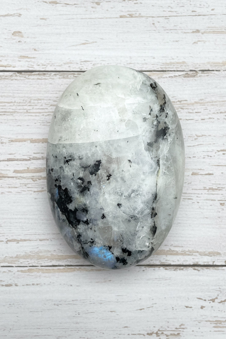 Rainbow Moonstone Palmstone 104 grams RMP03