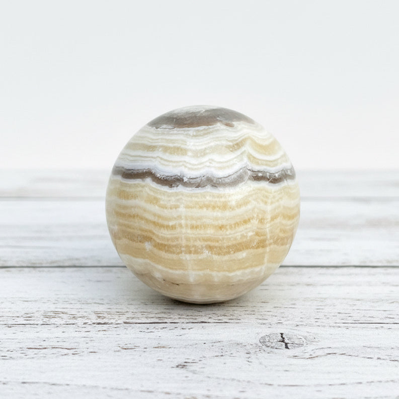 Zebra Calcite Sphere 154 grams ZCS04