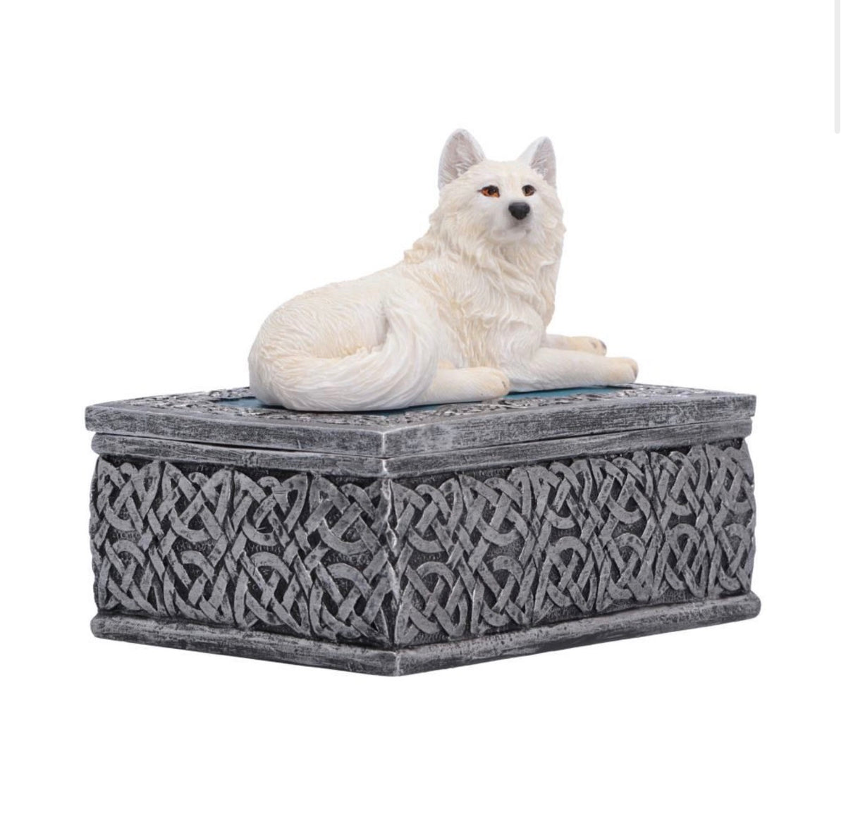 Ghost Wolf Box Resin Trinket Pot 10cm
