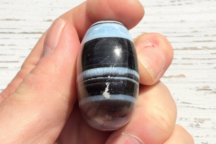 Owyhee Blue Opal Palmstone 83 grams BOP04
