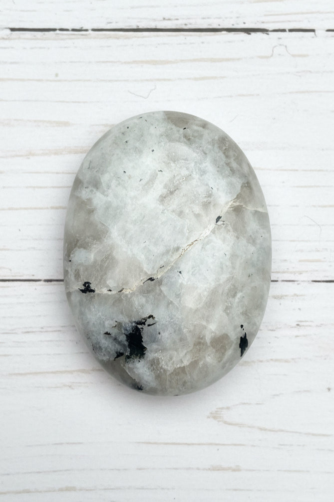Rainbow Moonstone Palmstone 121 grams RMP01