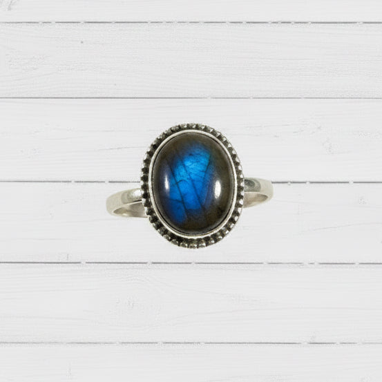 925 Sterling Silver Labradorite Ring