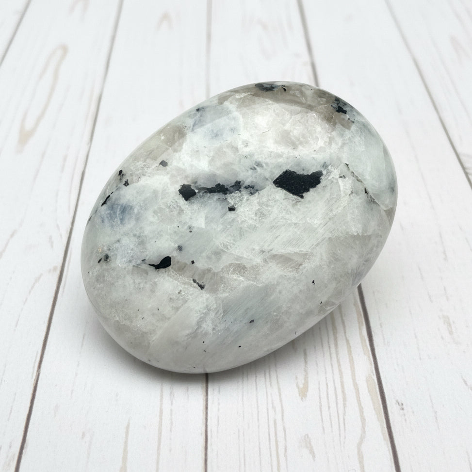 Rainbow Moonstone Palmstone 115 grams RMP02
