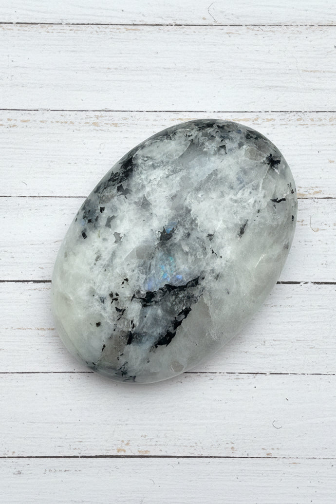 Rainbow Moonstone Palmstone 104 grams RMP03