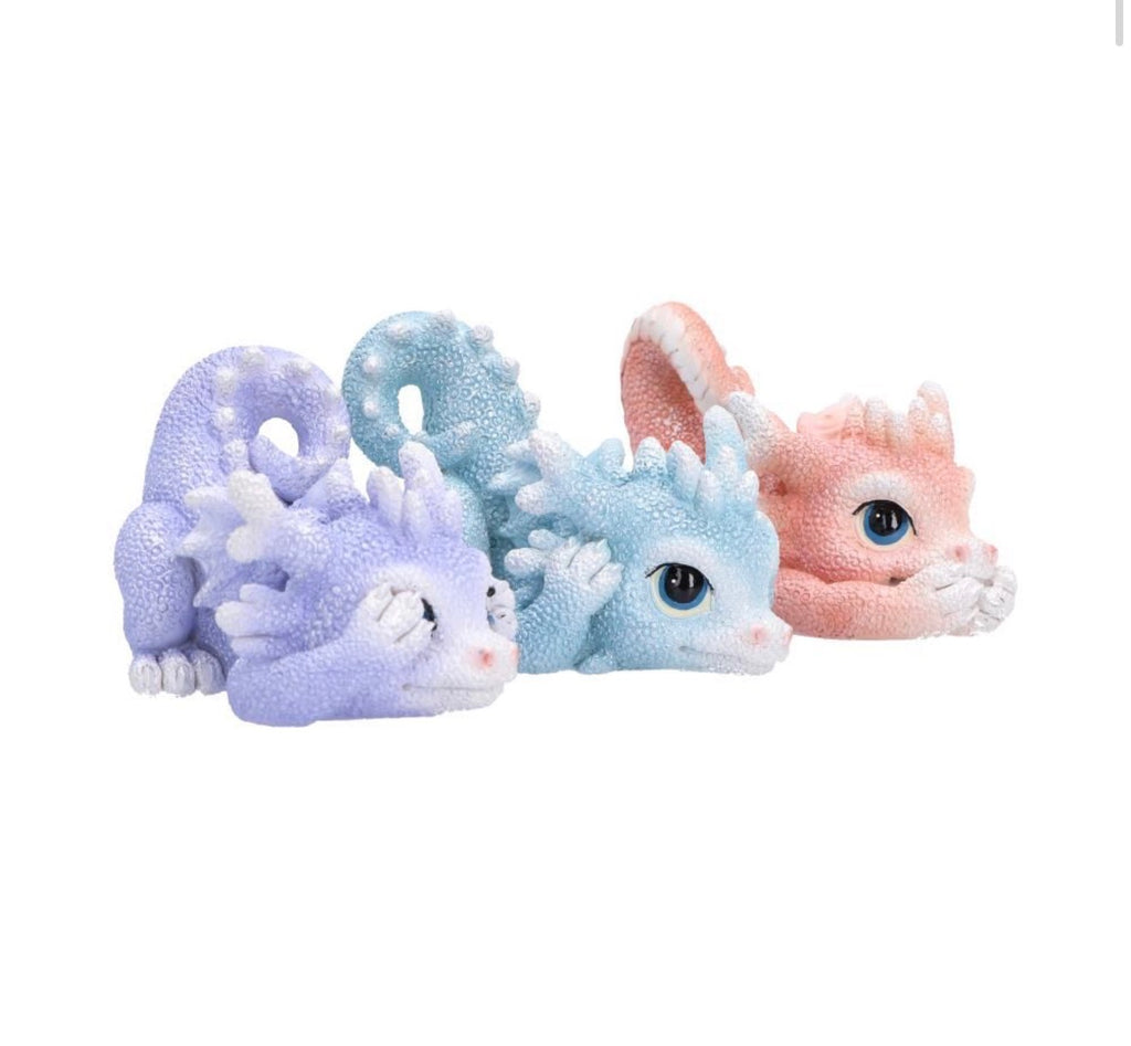 Three Wise Coralscale Dragonlings Set 5.8cm