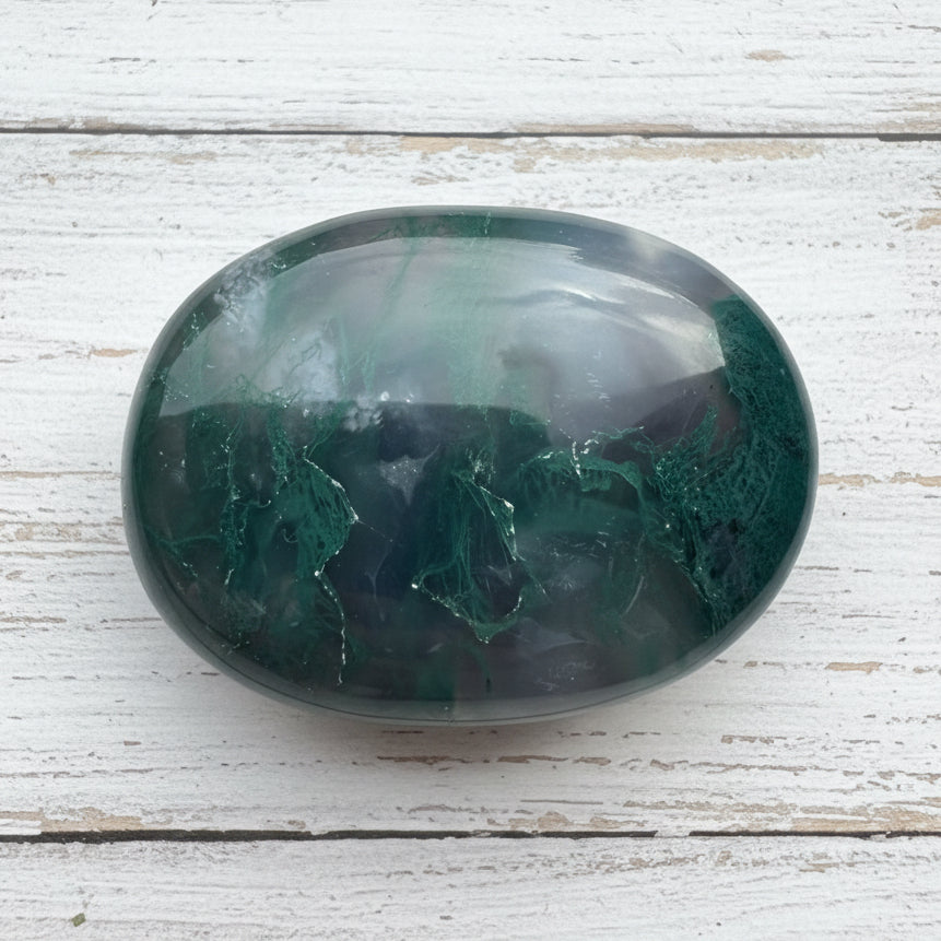 Moss Agate Palmstone 113 grams MAP07