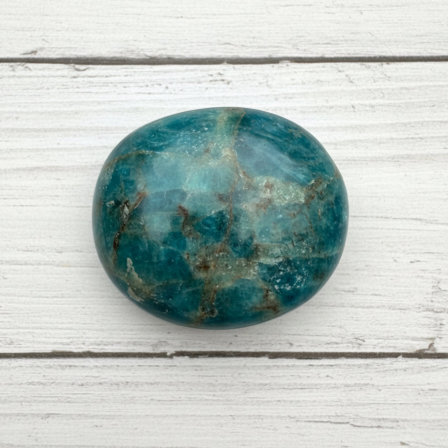 Blue Apatite Palmstone 80 grams NBAP10