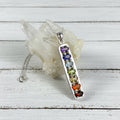 925 Sterling Silver Multi Gemstone Chakra Pendant
