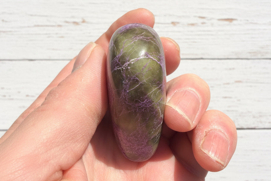 Atlantisite Stichtite Heart Crystal 90 grams AH04