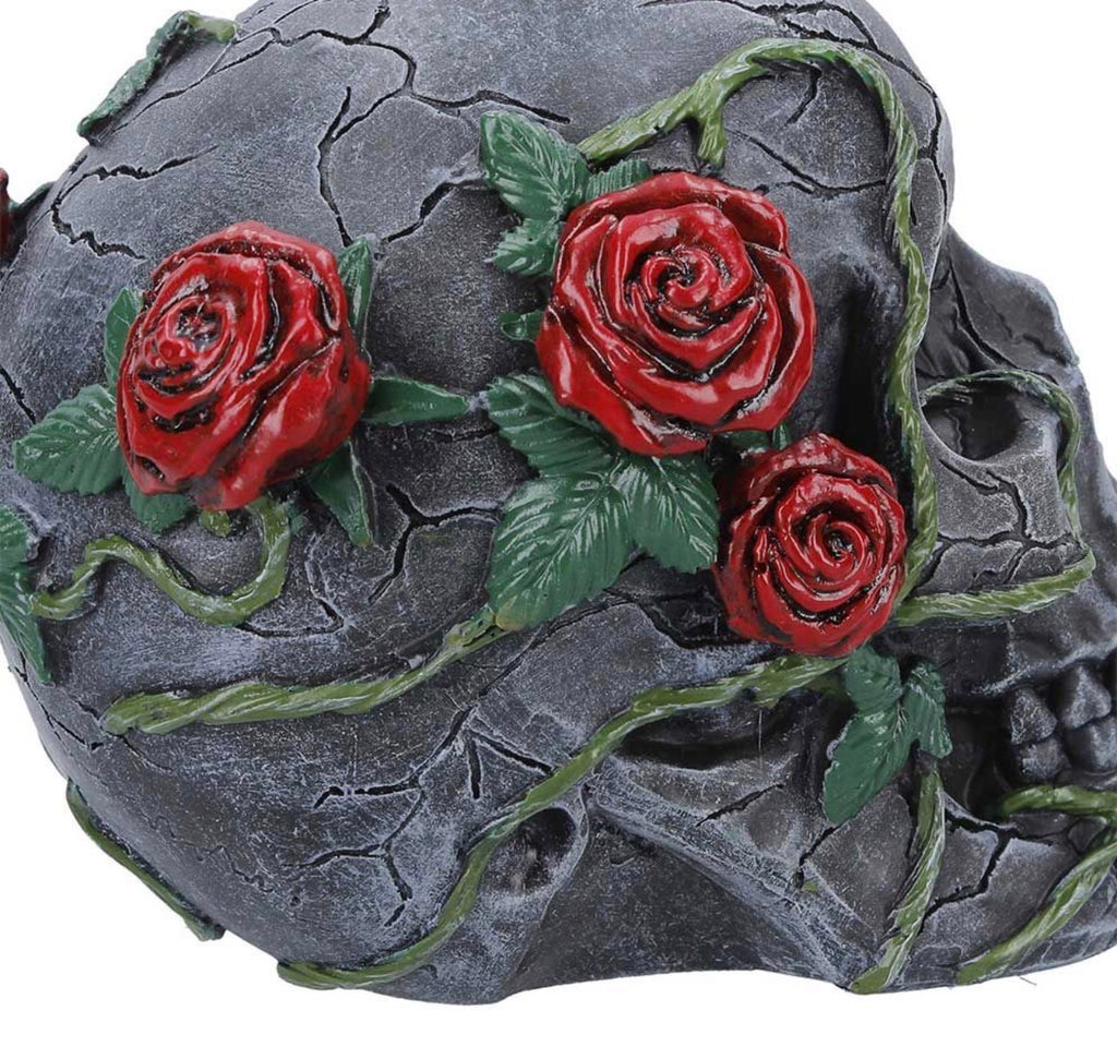 Twilight Bloom Skull with Roses 15.6cm