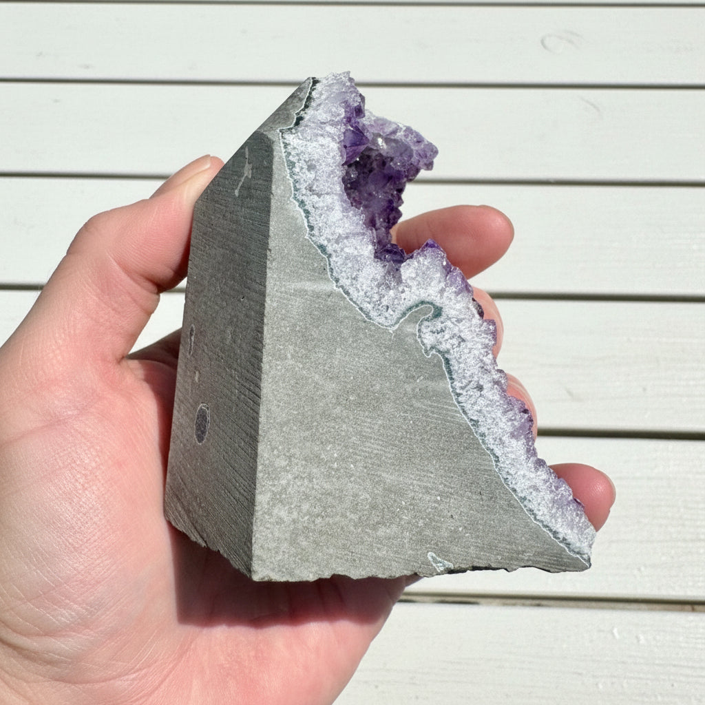 Amethyst Druzy Standing Cut Base 438 grams NSACB02