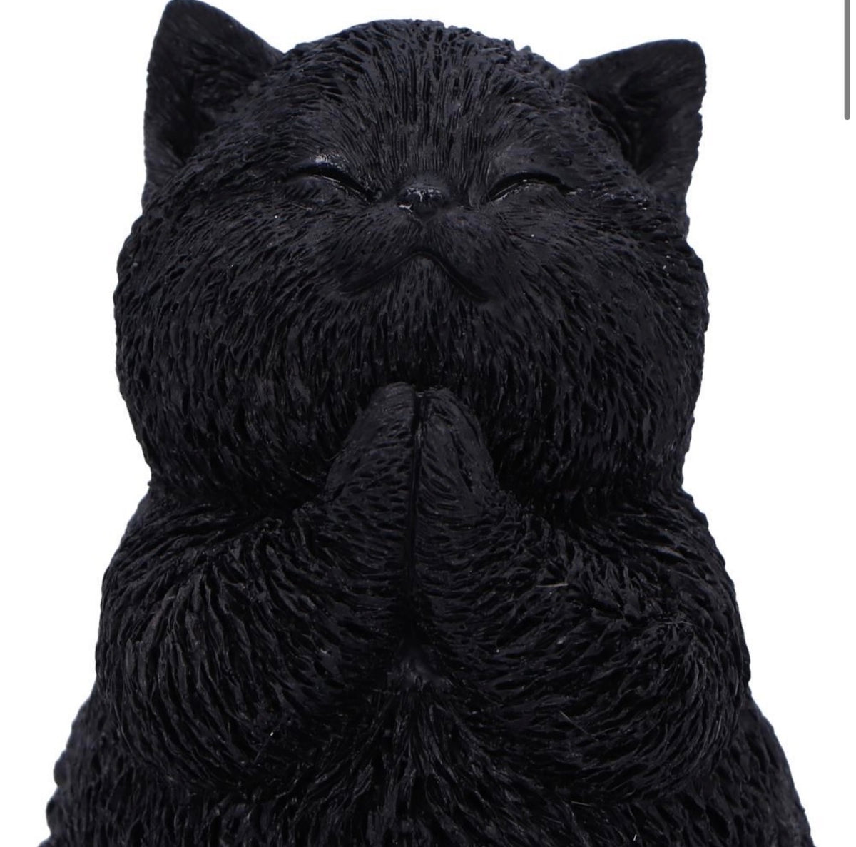 Whisker Wish Praying Black Cat Ornament 8.5cm