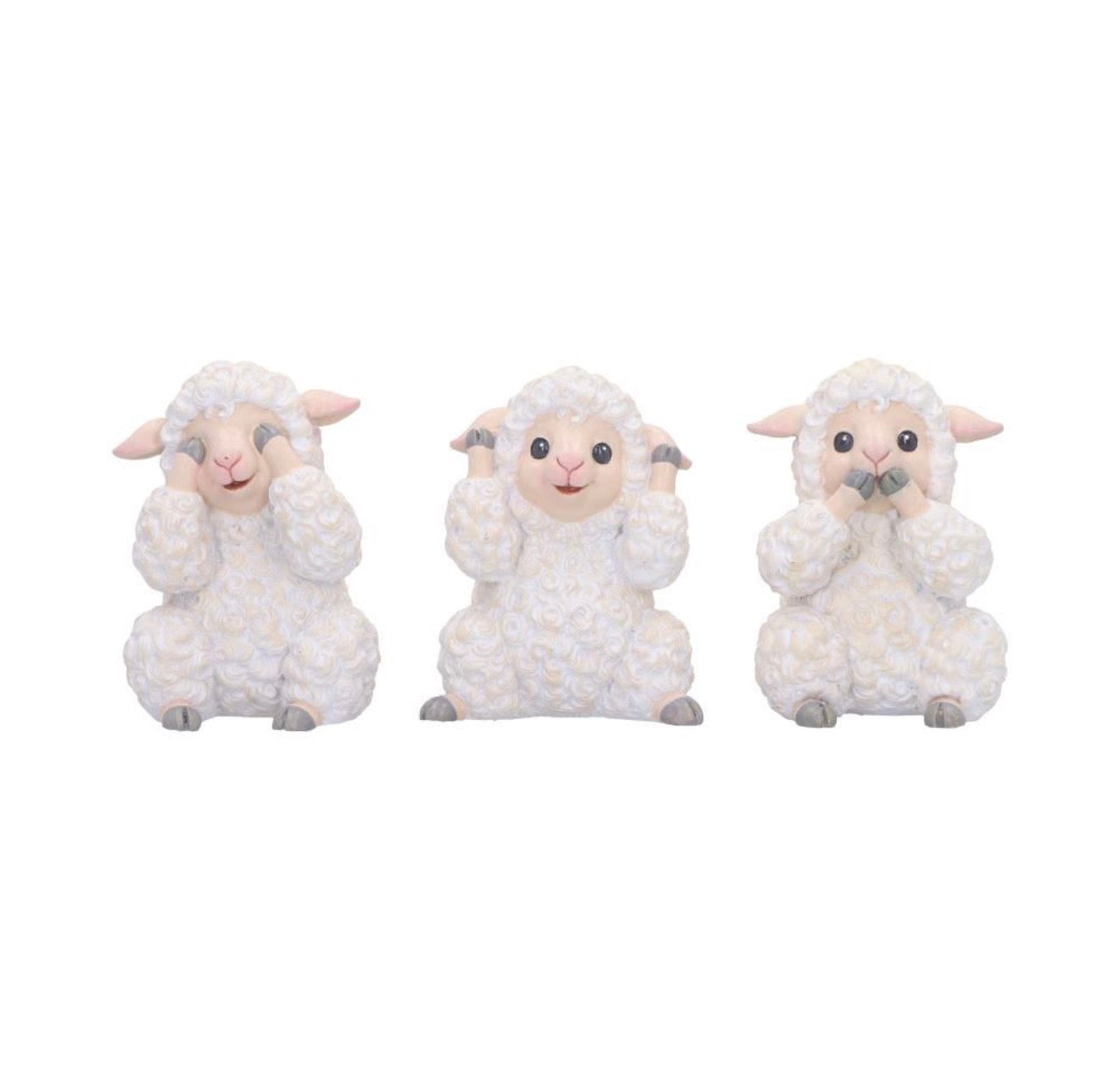 Three Wise Sheep See No Evil Set 8.5cm