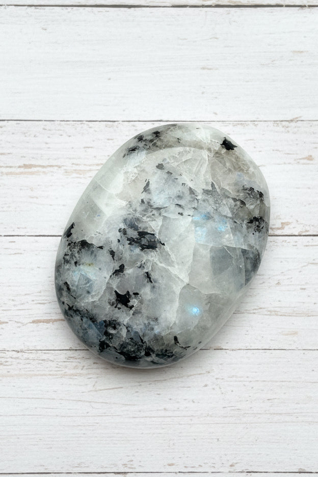 Rainbow Moonstone Palmstone 103 grams RMP04