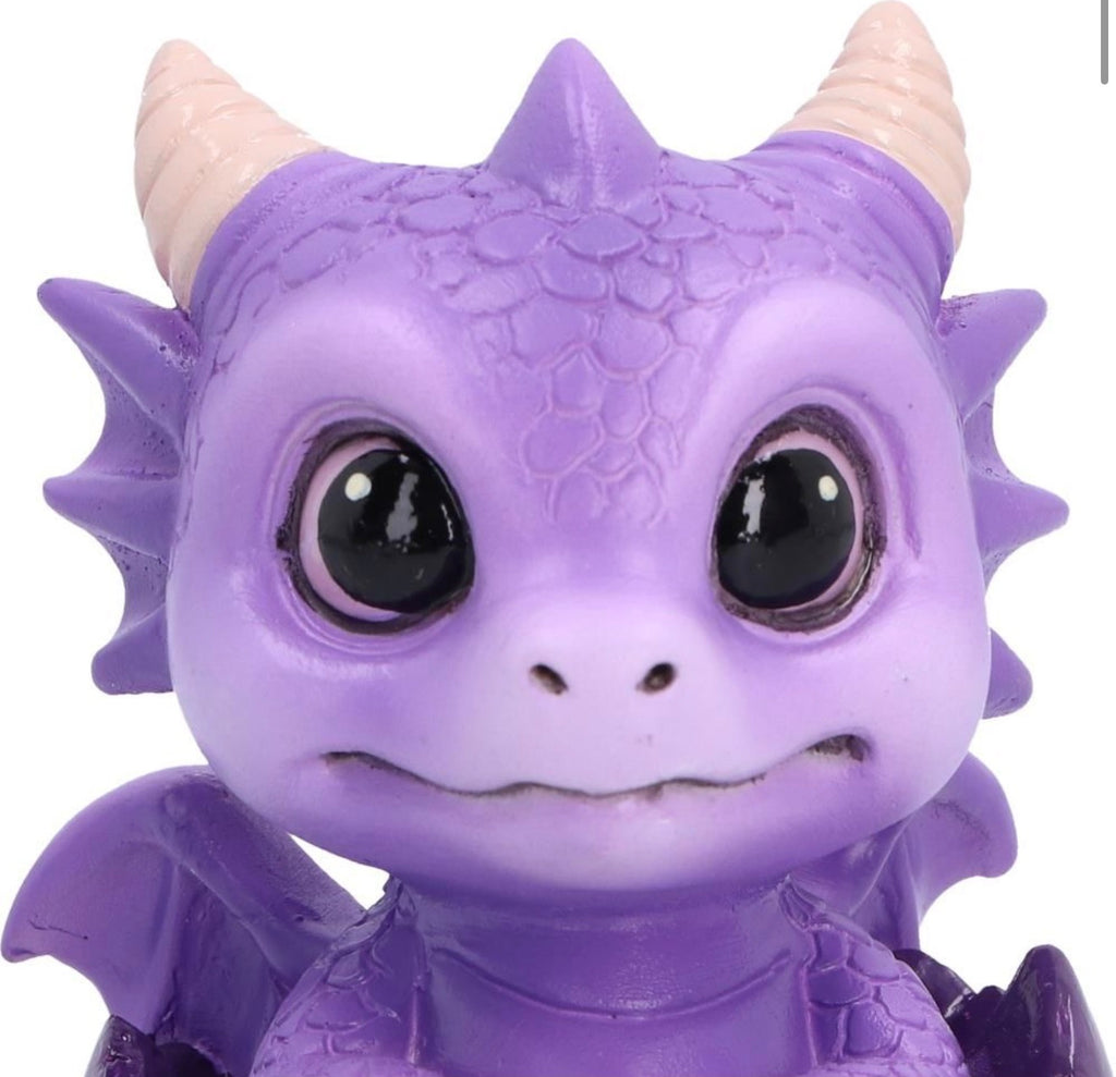 Shellbound (purple) Baby Dragon in Egg Ornament 8.6cm