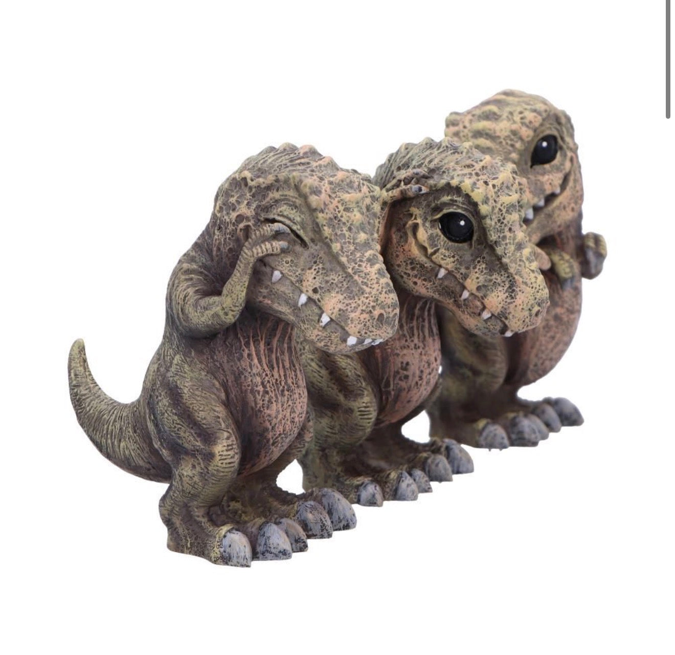 Three Wise T-Rex Dinosaurs See No Evil Set 9.3cm