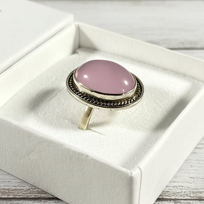 925 Sterling Silver Rose Quartz Ring