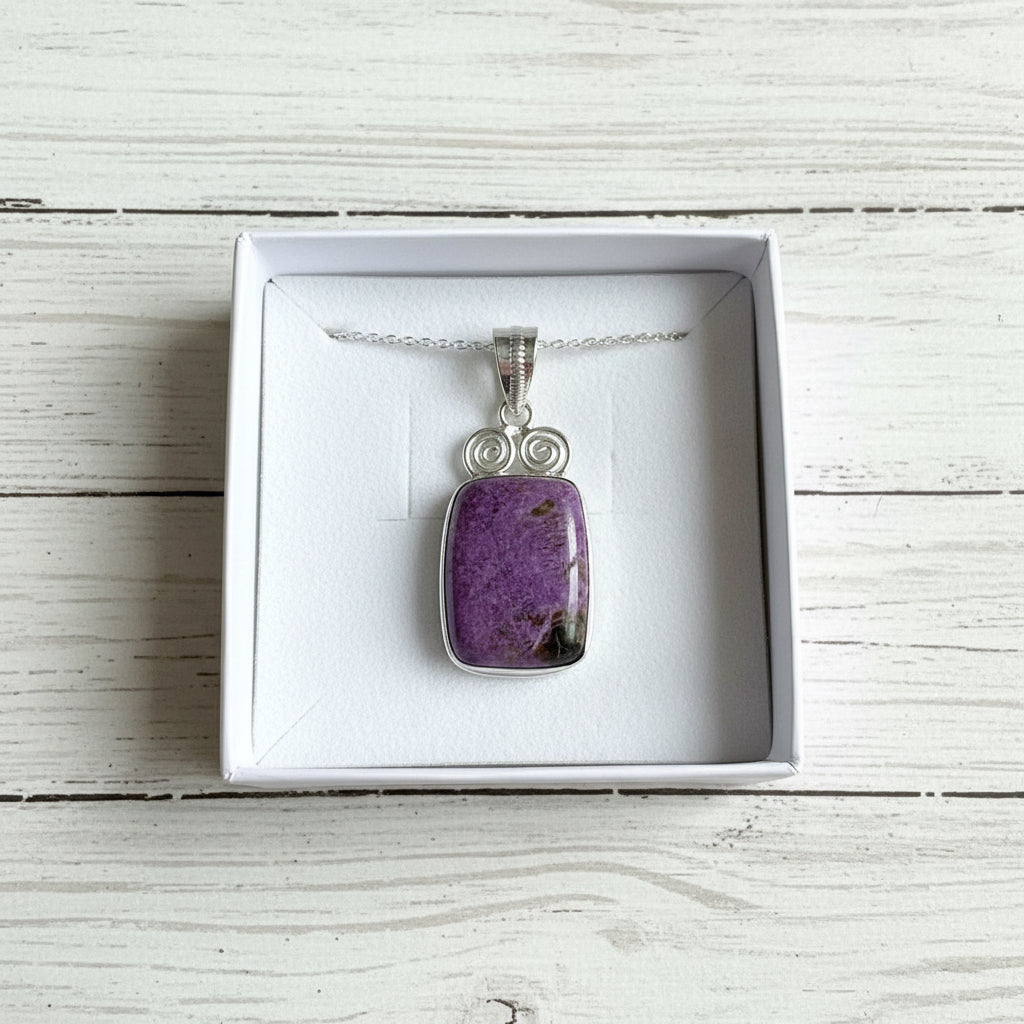 925 Sterling Silver Stichtite Pendant