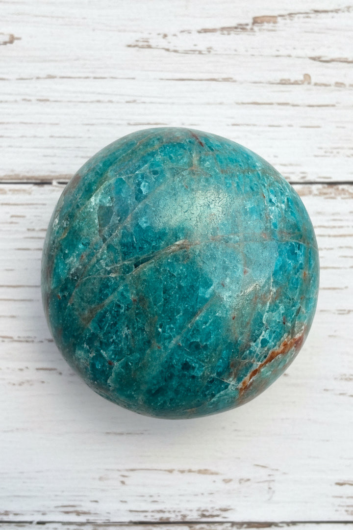 Blue Apatite Palmstone 125 grams NBAP03